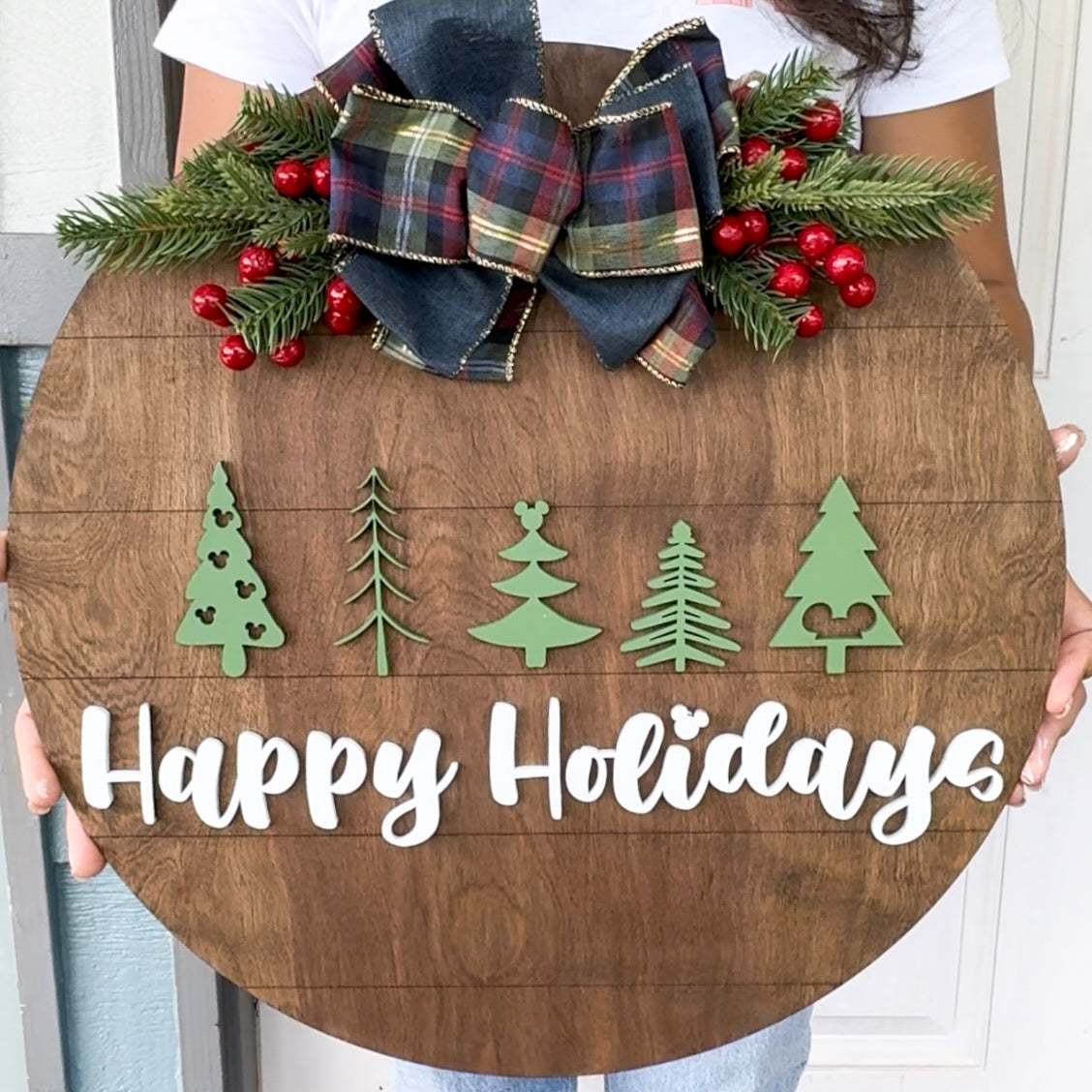 Happy Holidays Door Sign