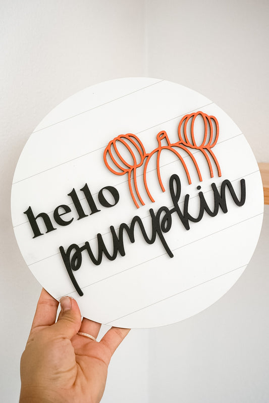 Hello Pumpkin Mini Sign