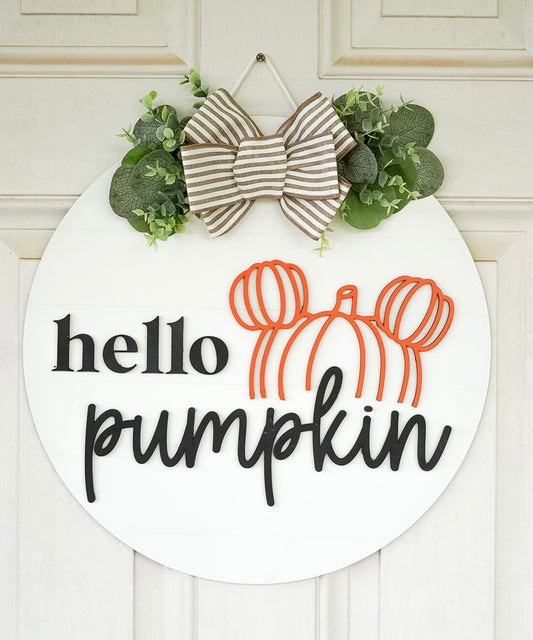 18" Hello Pumpkin Door Sign