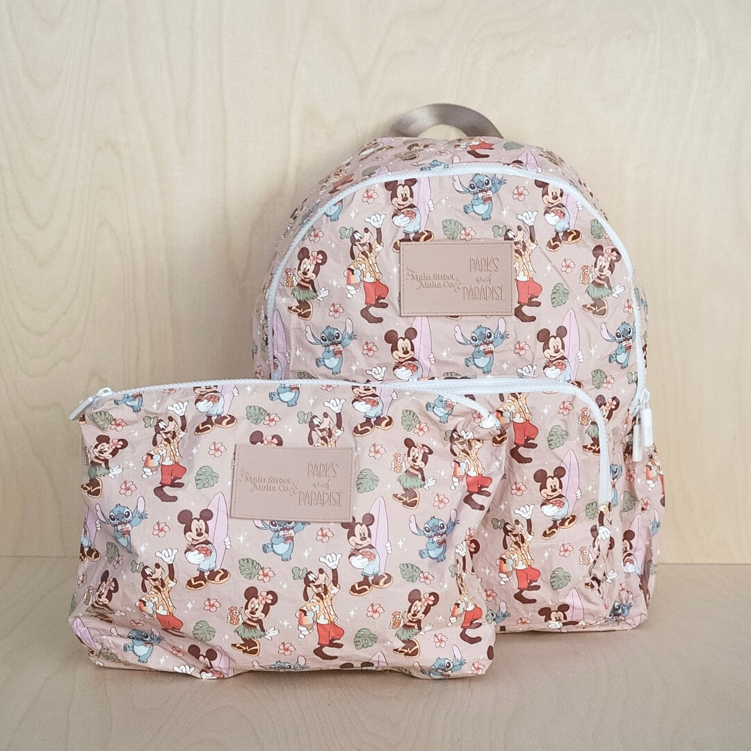 Parks and Paradise Collab Backpack & Zipper Pouch