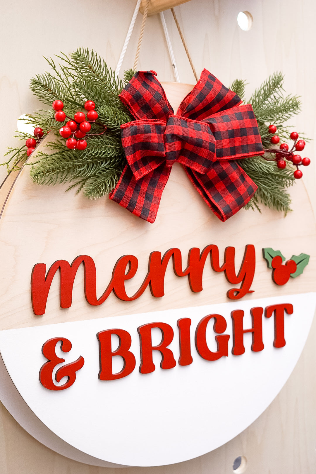Merry and Bright Door Sign