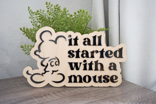 Started With A Mouse Quote Sign