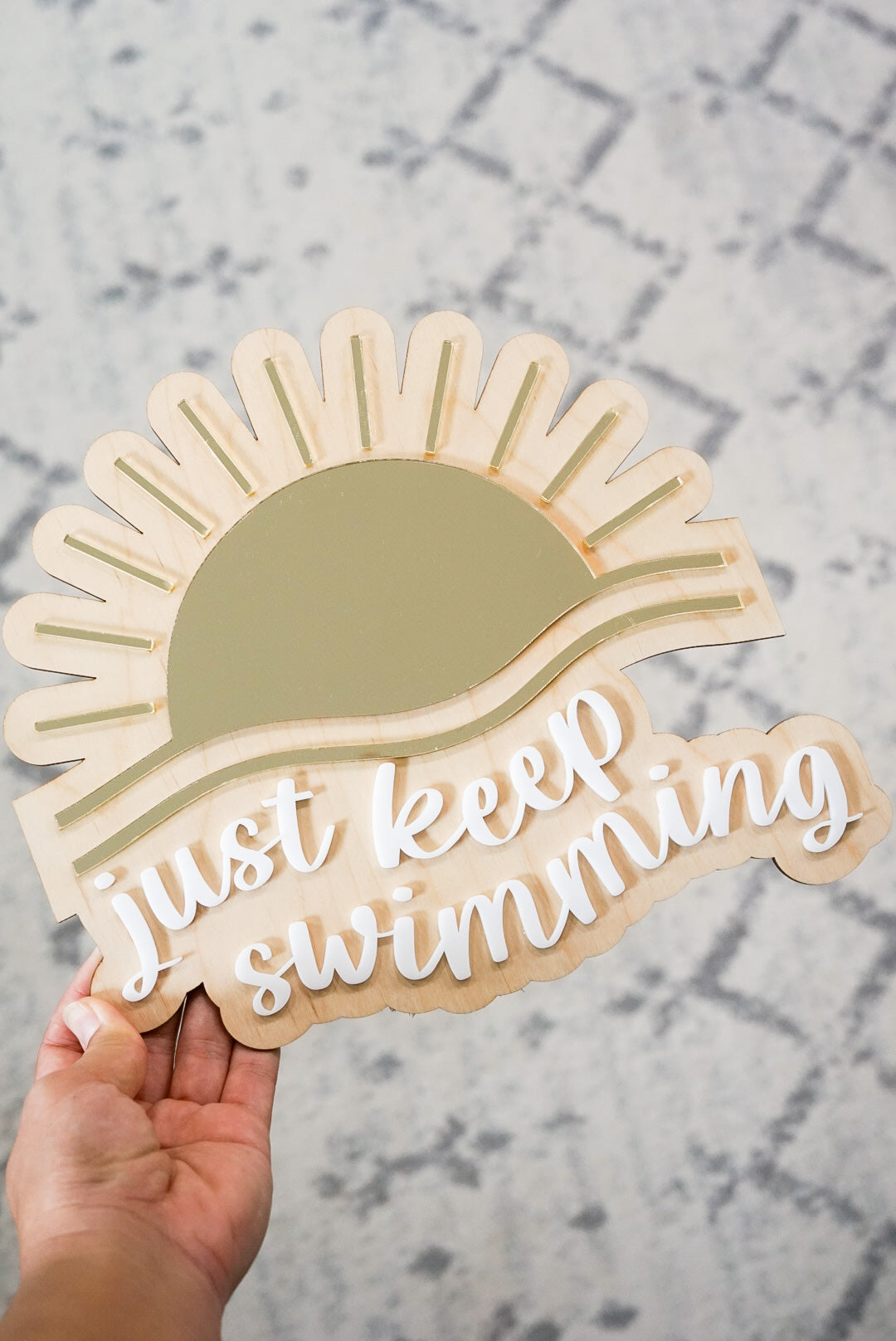 Just Keep Swimming Quote Sign