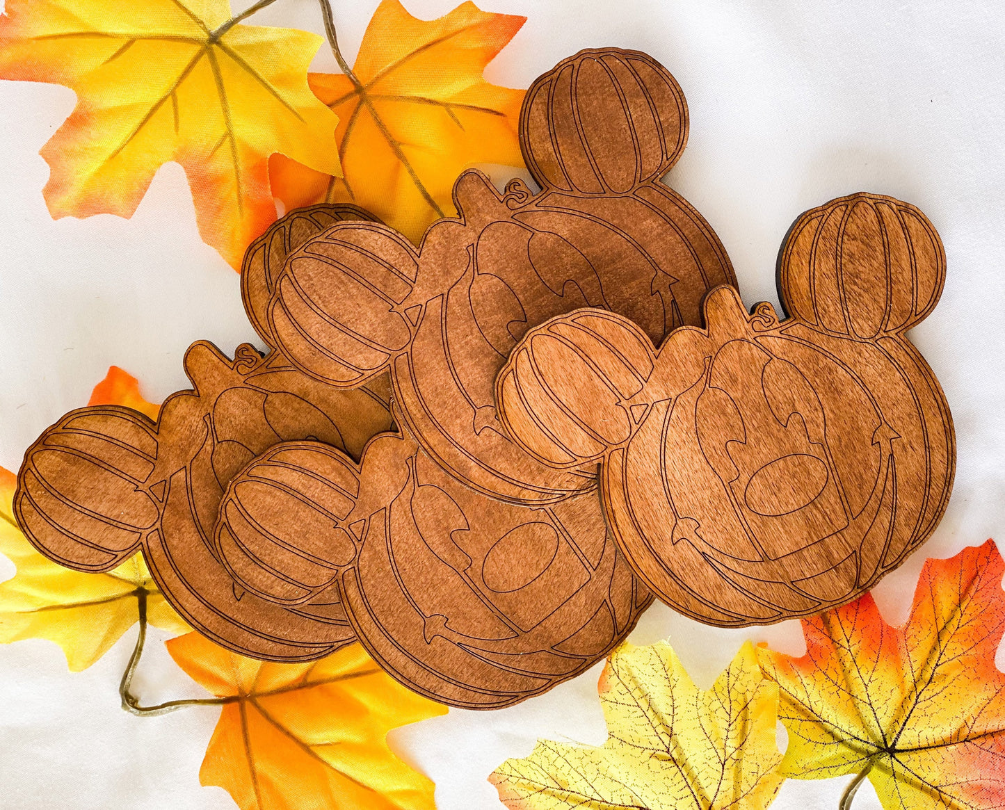 Pumpkin Mouse Wood Coaster