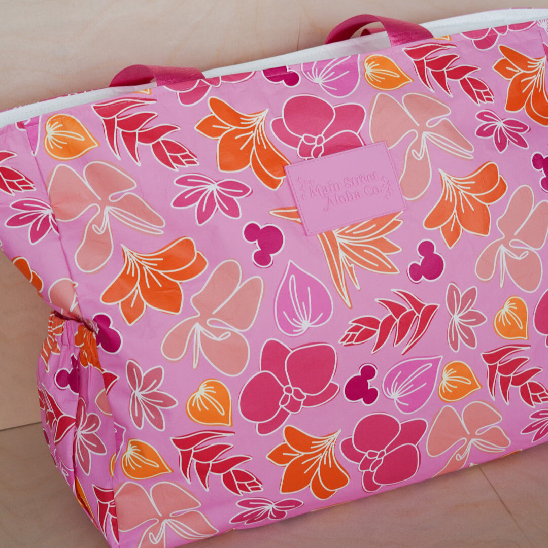 Pink Floral Travel Tote