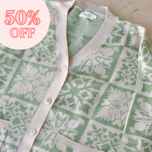 Green Quilt Cardigan