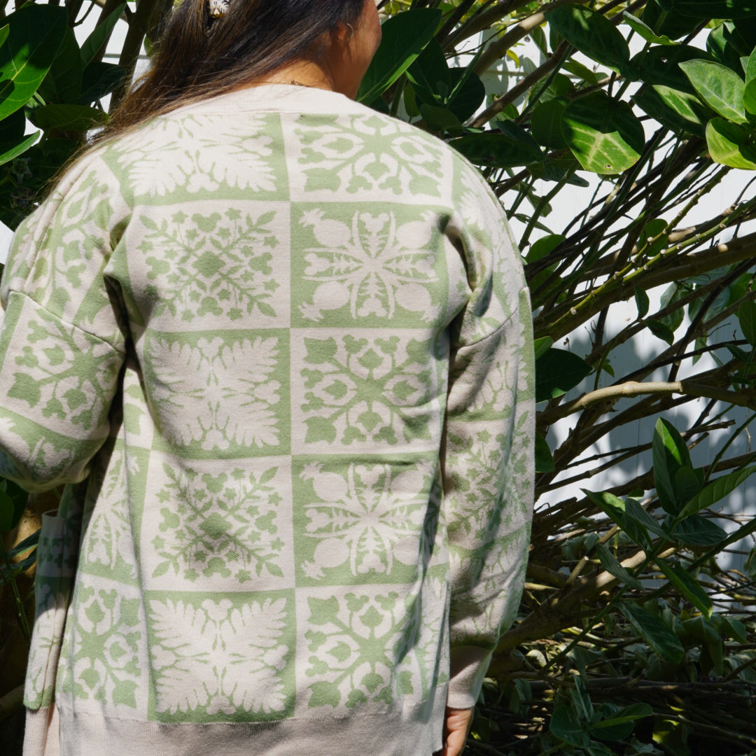 Green Mouse Quilt Cardigan
