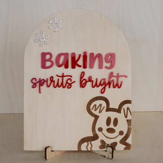 Baking Spirits Shelf Sign