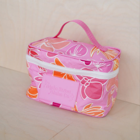 Pink Floral Travel Cosmetic Bag