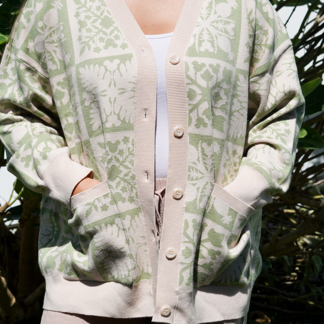 Green Mouse Quilt Cardigan
