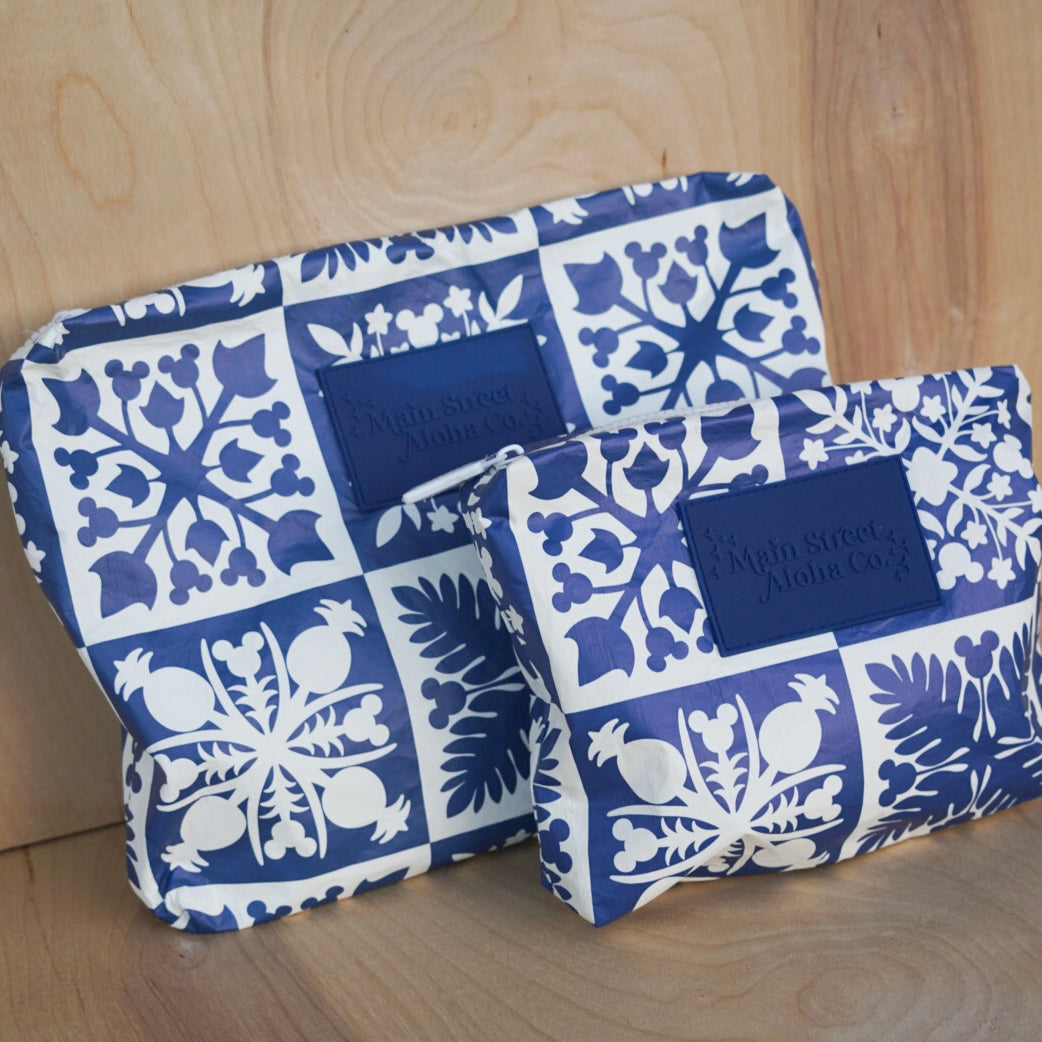 Blue Mouse Quilt Zipper Pouch