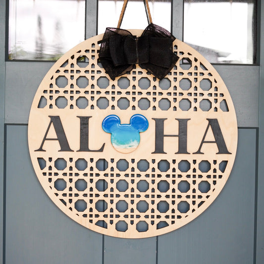 Rattan Interchangeable Door Sign