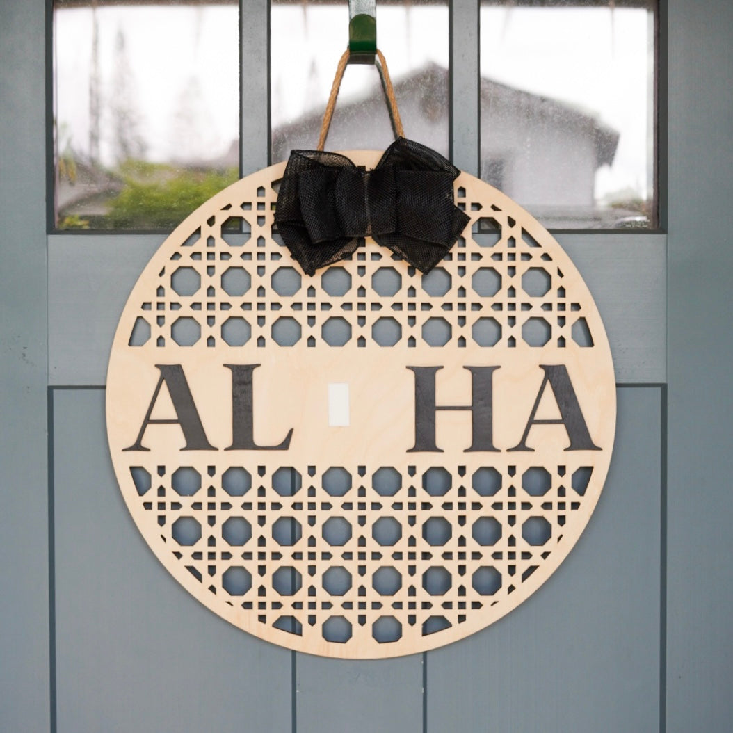 Rattan Interchangeable Door Sign
