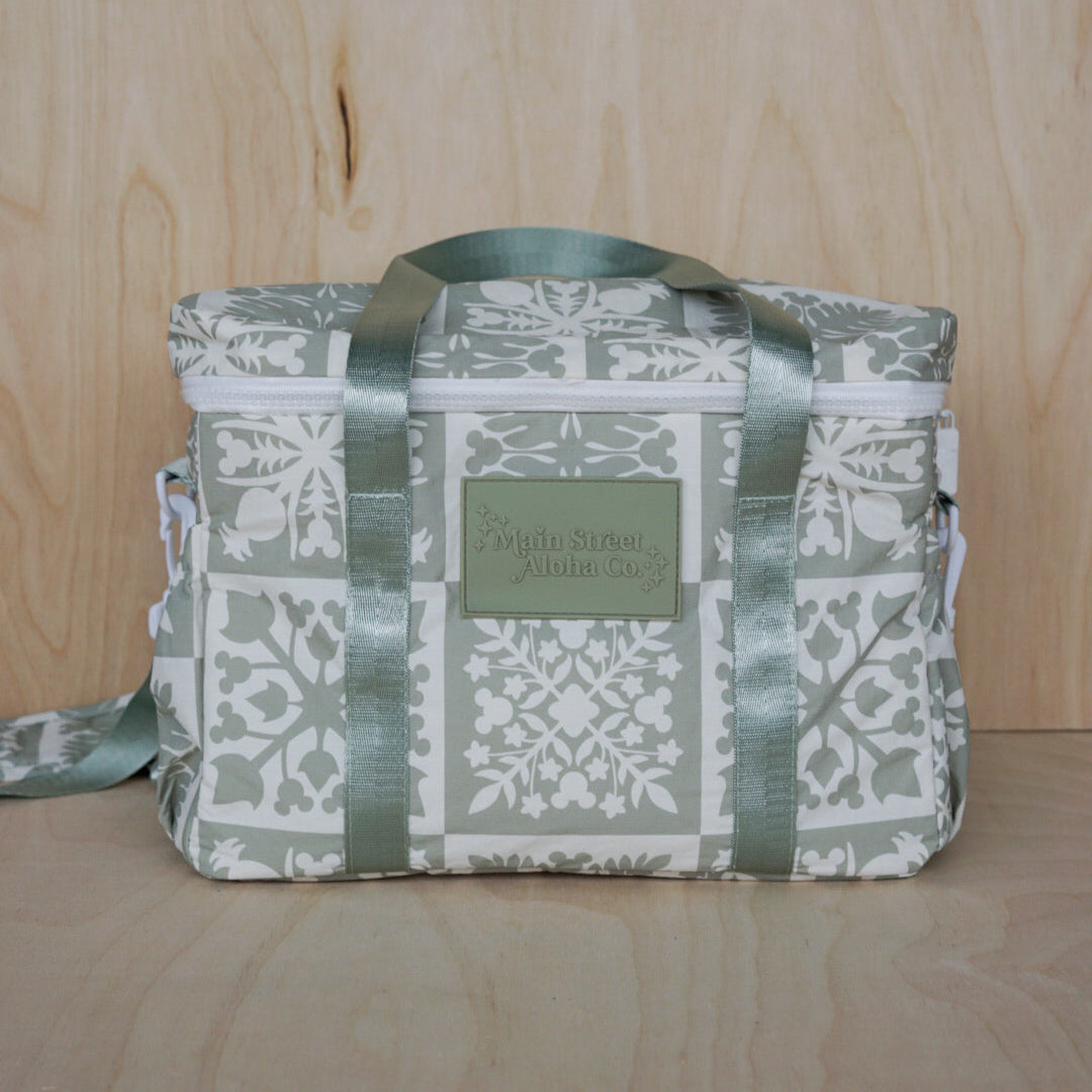 Green Mouse Quilt Nylon Cooler