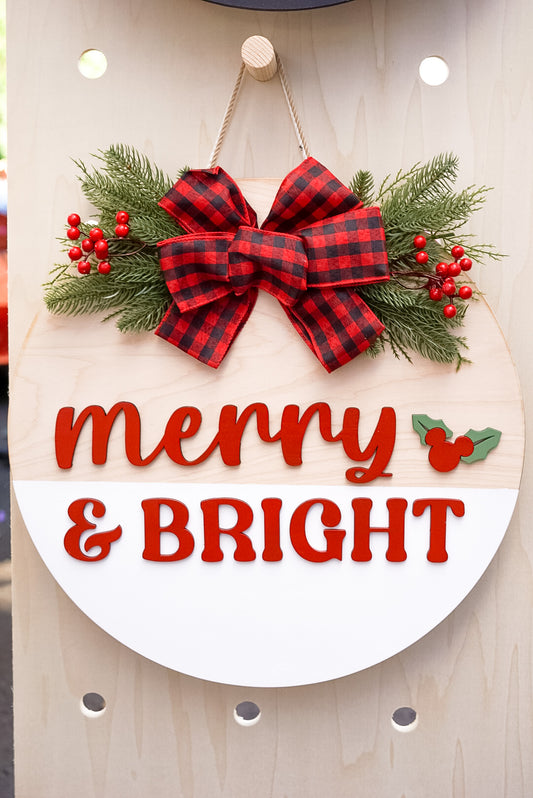 Merry and Bright Door Sign