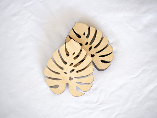 Mickey Monstera Wood Coaster
